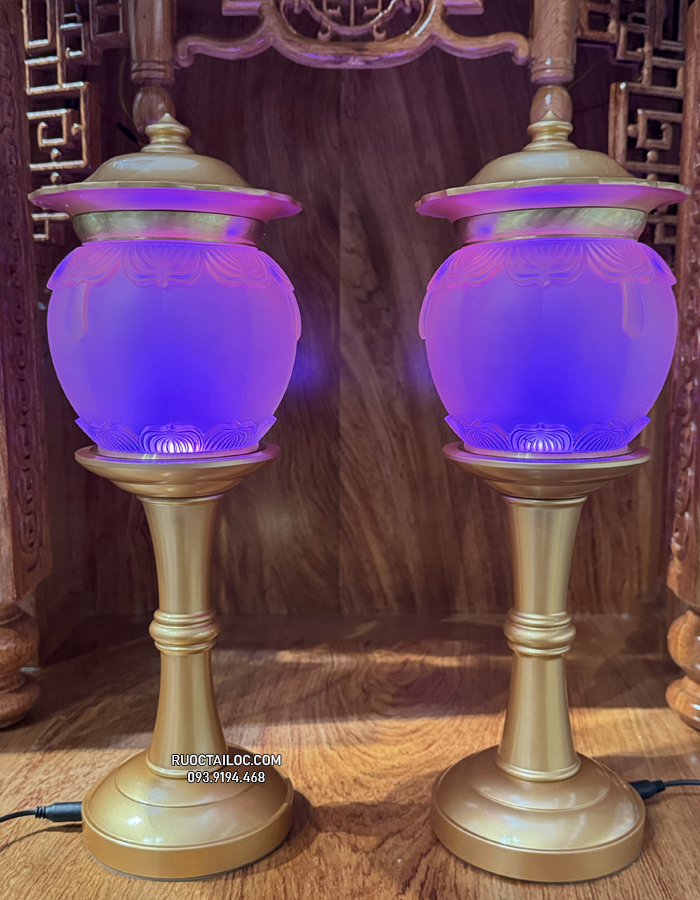 đèn thờ cúng lưu ly cao cấp