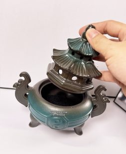 đỉnh đốt trầm bát quái bằng gốm tử sa