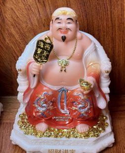 tượng ông địa thần tài bằng bột đá đỏ nhiều size