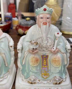 tượng ông địa thần tài bằng sứ gấm xanh đẹp