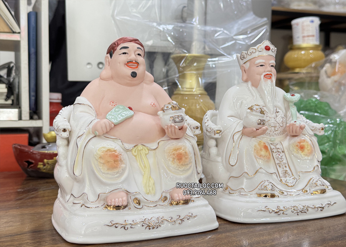 tượng ông địa thần tài bằng sứ trắng giá rẻ