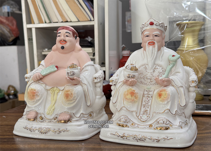 tượng ông địa thần tài bằng sứ trắng giá rẻ