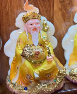 Tượng Ông Địa Thần Tài vân Phong bằng bột đá gấm vàng