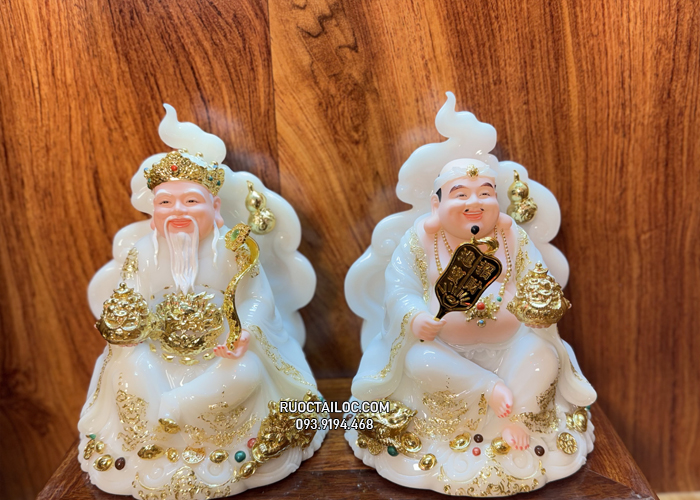 tượng ông địa thần tài bằng bột đá vân phong đẹp