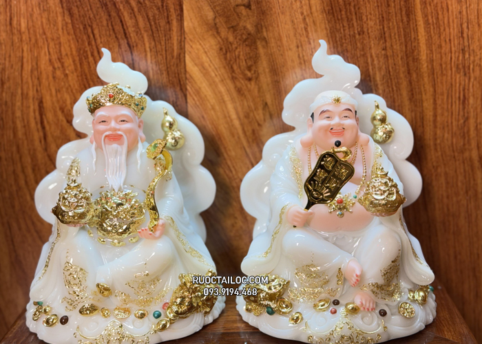 tượng ông địa thần tài bằng bột đá vân phong đẹp