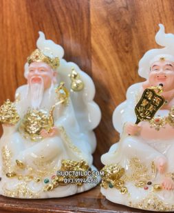 tượng ông địa thần tài bằng bột đá vân phong đẹp