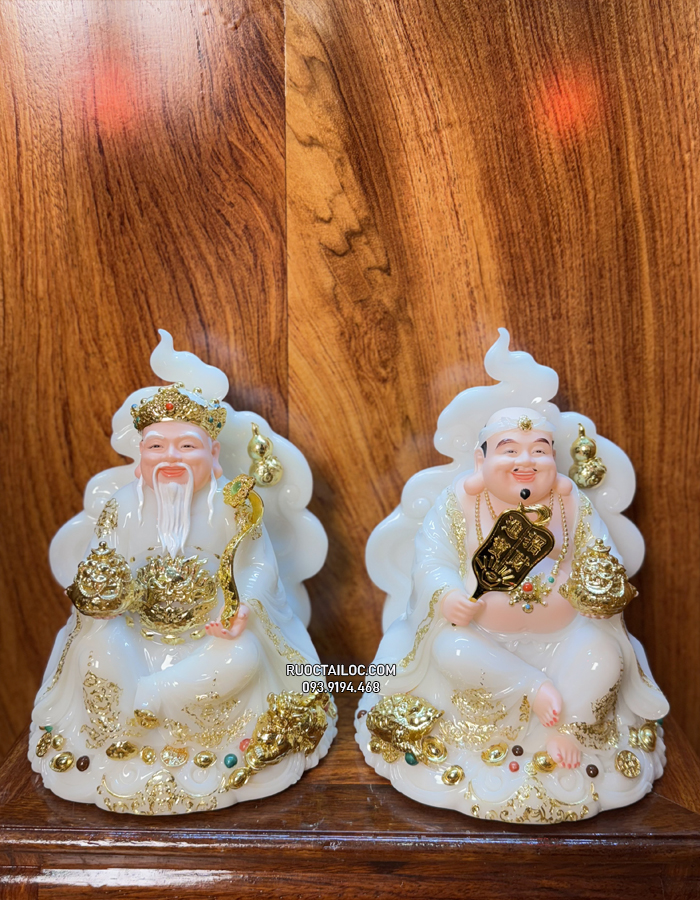 tượng ông địa thần tài bằng bột đá vân phong đẹp