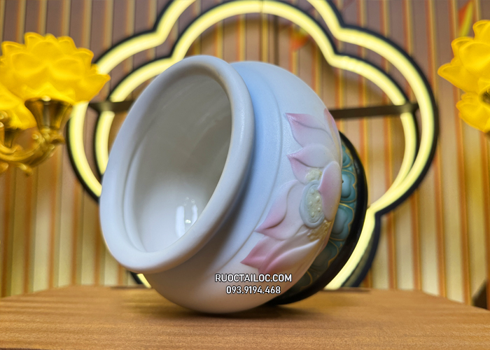 lu hương - bát nhang hoa sen hồng liên tịnh đế đẹp