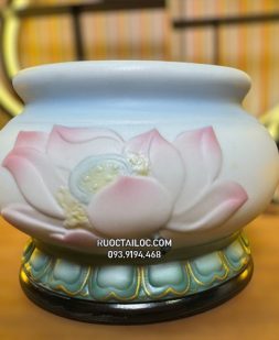 lu hương - bát nhang hoa sen hồng liên tịnh đế đẹp