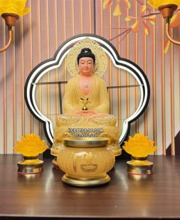 tượng Phật Dược Sư Thạch Anh Có Hào Quang Nhỏ