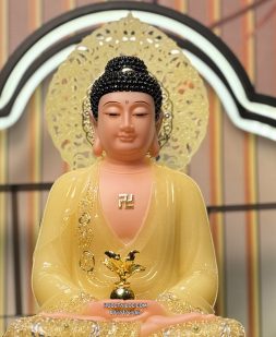 tượng Phật Dược Sư Thạch Anh Có Hào Quang Nhỏ