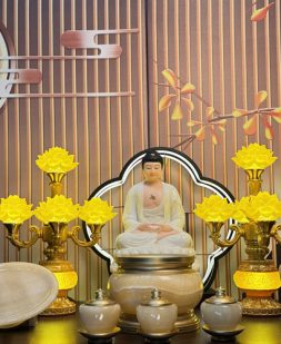 Trọn bộ đồ thờ cúng bằng đá vàng ngọc đẹp