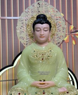 Tôn tượng Ta Bà Tam Thánh Thạch Ngọc Có Hào Quang Nhỏ đẹp