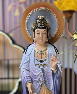 tôn tượng Tây Phương Tam Thánh Có Hào Quang vẽ gấm chuyển màu