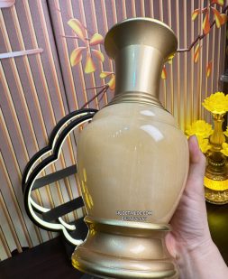 bình bông thờ cúng bằng đá tự nhiên vàng ngọc đẹp