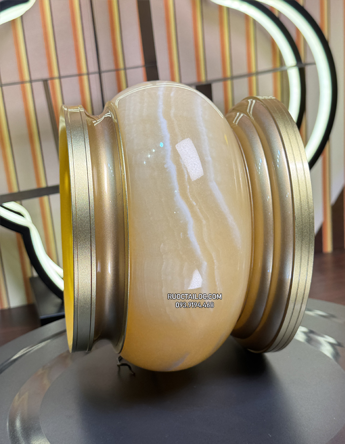 Lư hương bát nhang thờ cúng bằng đá tự nhiên vàng ngọc đẹp