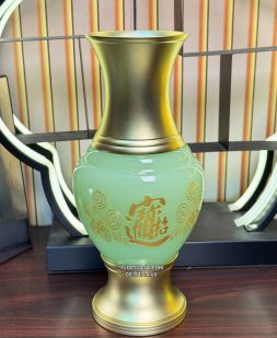 bình bông thờ cúng chiêu tài tiến bảo xanh thạch ngọc đẹp