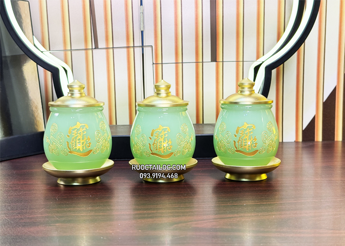 chum có nắp thờ cúng chiêu tài tiến bảo đẹp