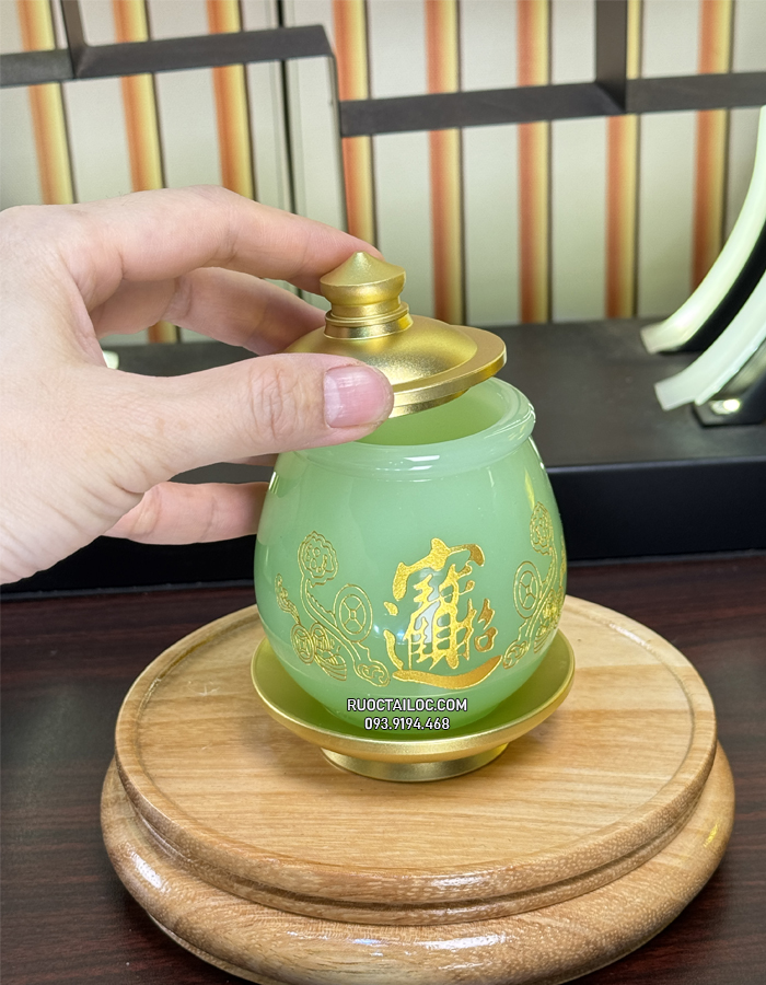 chum có nắp thờ cúng chiêu tài tiến bảo đẹp