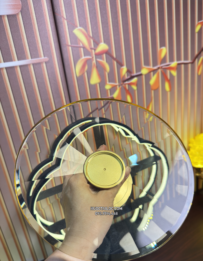 dĩa lưu ly vàng ngọc thờ cúng đẹp