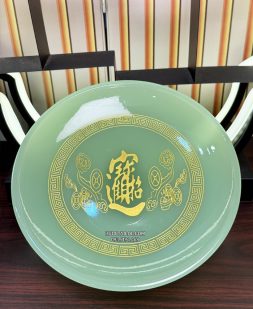 Dĩa trái cây thờ cúng chiêu tài tiến bảo bằng bột đá xanh thạch ngọc đẹp