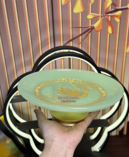 Dĩa trái cây thờ cúng chiêu tài tiến bảo bằng bột đá xanh thạch ngọc đẹp
