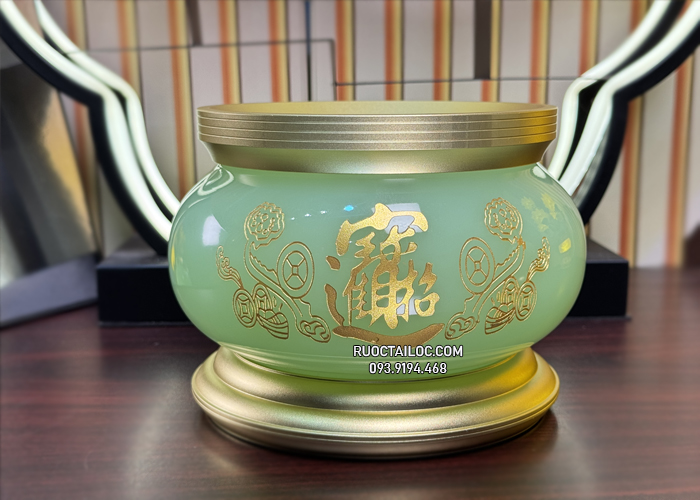 Lư Hương Thờ Cúng Chiêu Tài Tiến Bảo Xanh Ngọc