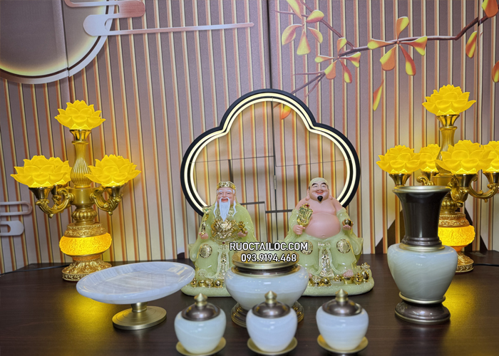 Tượng Ông Địa Thần Tài Xanh Thạch Ngọc đẹp