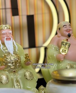 Tượng Ông Địa Thần Tài Xanh Thạch Ngọc đẹp