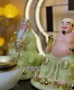 Tượng Ông Địa Thần Tài Xanh Thạch Ngọc đẹp