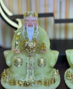 Tượng Ông Địa Thần Tài Xanh Thạch Ngọc đẹp