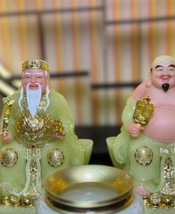 Tượng Thần Tài Ông Địa Thạch Ngọc Xanh Đẹp