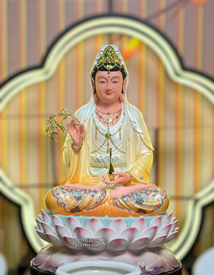 Tượng Quan Âm Gấm Vàng Composite đẹp