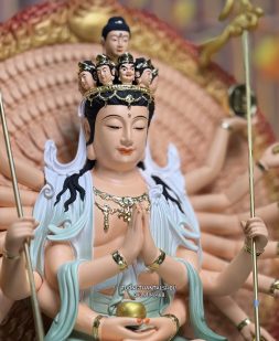 Tượng Thiên Thủ Thiên Nhãn Composite Gấm Xanh đẹp