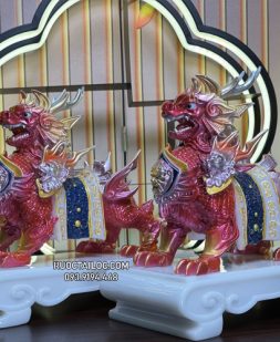 tỳ hưu phong thủy bằng bột đá đỏ đẹp