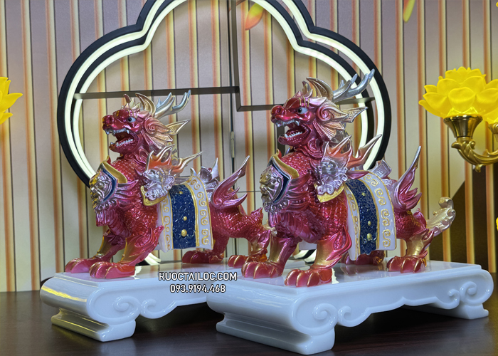 tỳ hưu phong thủy bằng bột đá đỏ đẹp