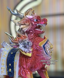 tỳ hưu phong thủy bằng bột đá đỏ đẹp