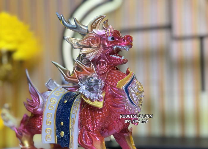 tỳ hưu phong thủy bằng bột đá đỏ đẹp