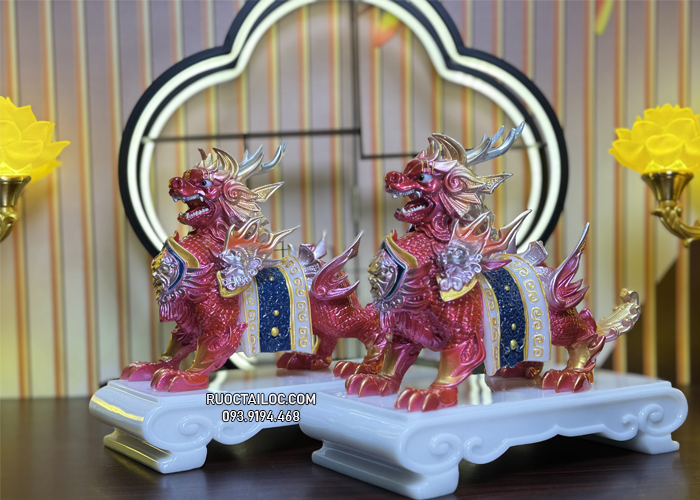 tỳ hưu phong thủy bằng bột đá đỏ đẹp