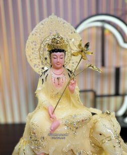 Tượng Bồ Tát Văn Thù Phổ Hiền Thạch Anh Có Hào Quang VTPH-009