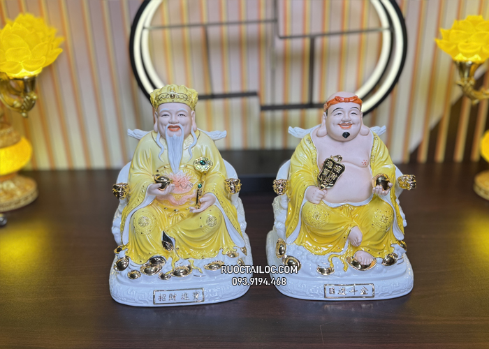 tượng ông địa thần tài bằng sứ vàng đế to đẹp nhất hcm