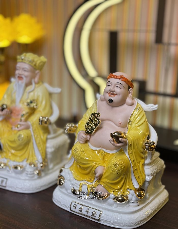 tượng ông địa thần tài bằng sứ vàng đế to đẹp nhất hcm
