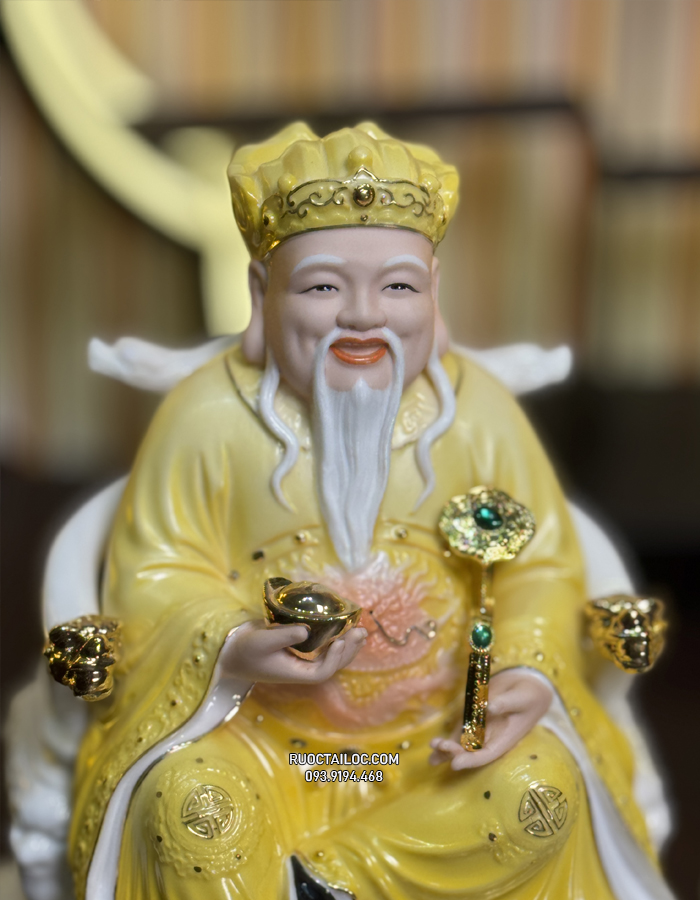 tượng ông địa thần tài bằng sứ vàng đế to đẹp nhất hcm