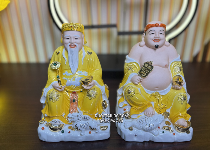 Tượng ông địa thần tài sứ vàng cóc tỳ đẹp ODTT-079