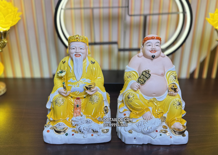 Tượng ông địa thần tài sứ vàng cóc tỳ đẹp ODTT-079