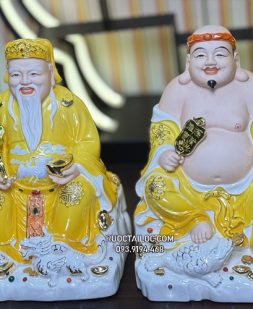 Tượng ông địa thần tài sứ vàng cóc tỳ đẹp ODTT-079