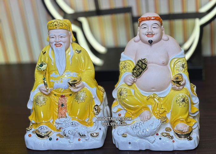 Tượng ông địa thần tài sứ vàng cóc tỳ đẹp ODTT-079