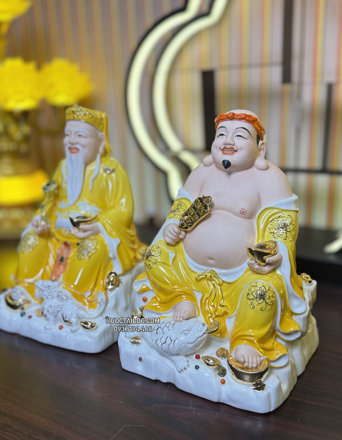 Tượng ông địa thần tài sứ vàng cóc tỳ đẹp ODTT-079