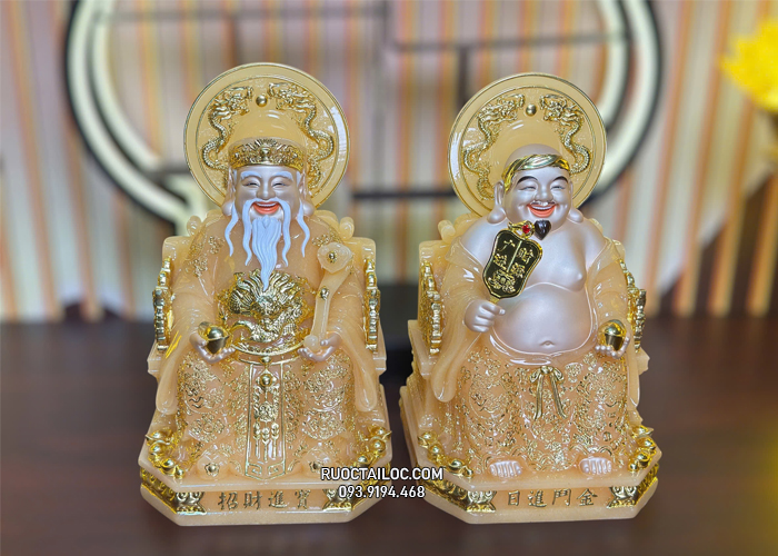 tượng ông địa thần tài thạch anh có hào quang đẹp ODTT-083