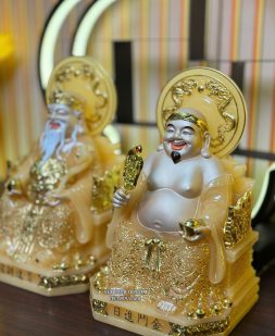 tượng ông địa thần tài thạch anh có hào quang đẹp ODTT-083